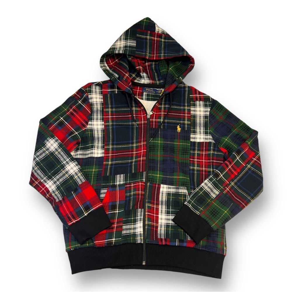 Polo by Ralph Lauren Red Green Plaid Zip-Up Hoodie